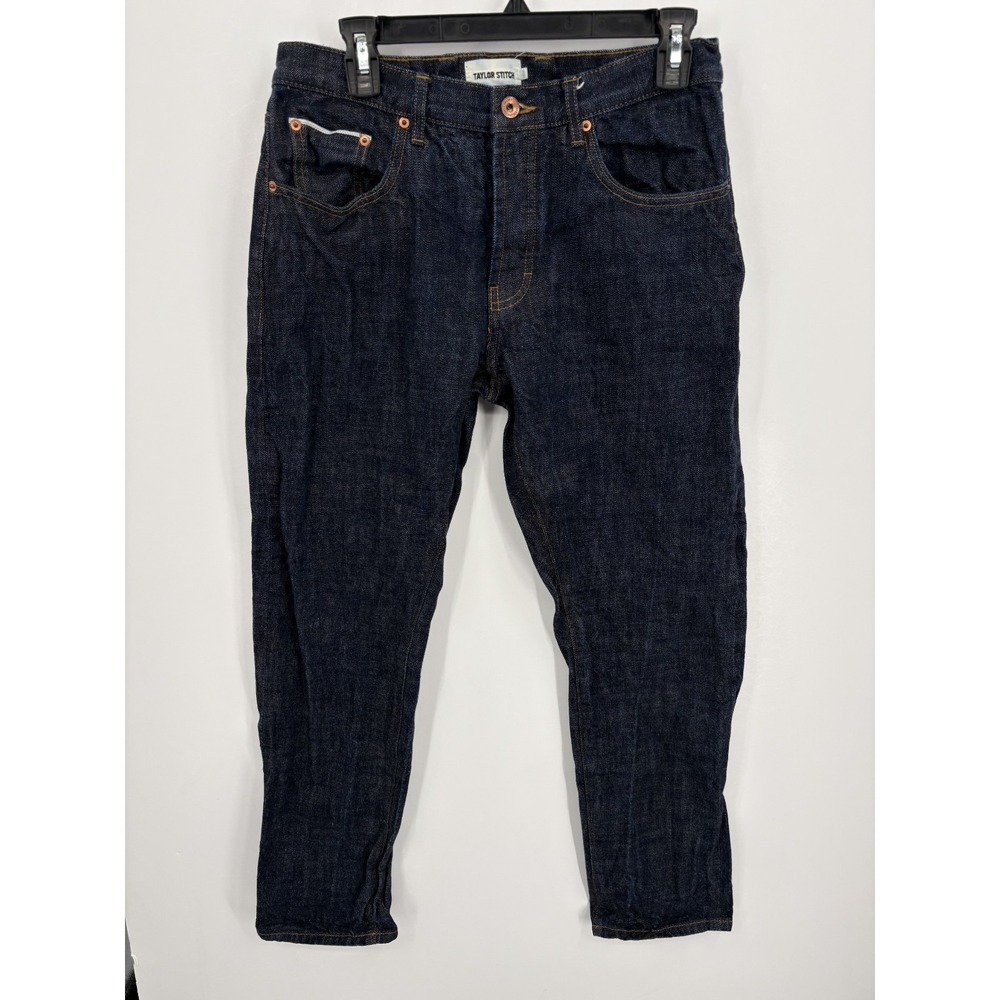 Taylor Stitch Men's Selvedge Democratic Straight Dark Denim Blue Jeans, *30x30*